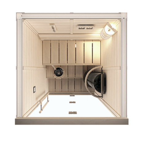 САУНА В СБОРЕ SAWO 1414LS-PS-G (1,4М Х 1,4М, ЕЛЬ, ПОЛНОСТЬЮ СТЕКЛЯННАЯ СТЕНА, ДИЗАЙН PIANO, ЛЕВАЯ) (рис.1)